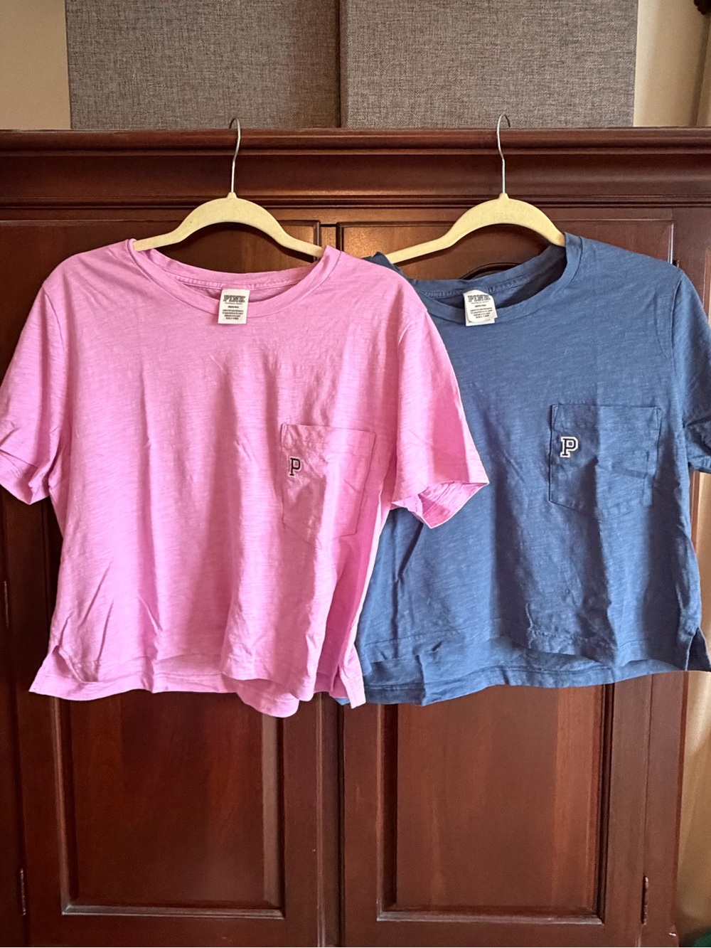Kids Pocket Tee - Pink or Blue- PINK